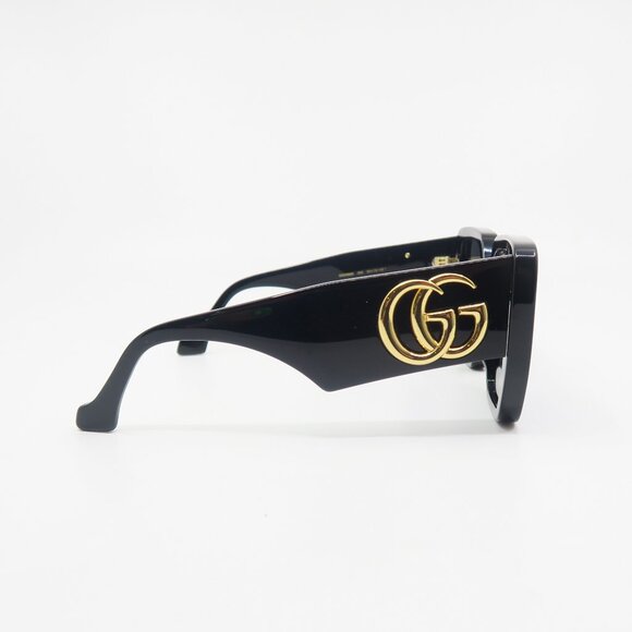 Gucci GG0956S 003 54mm Black and Gold Logo,  New Women's Sunglasses. - Picture 6 of 8